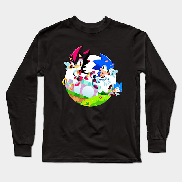 SonicXShadow Long Sleeve T-Shirt by lolo_aburto